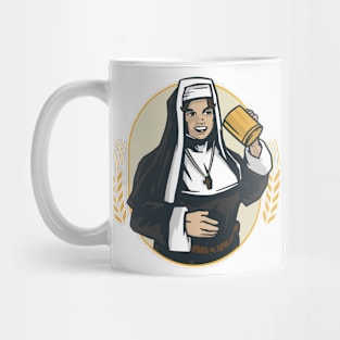 Funny Nun Drinking Beer Mug